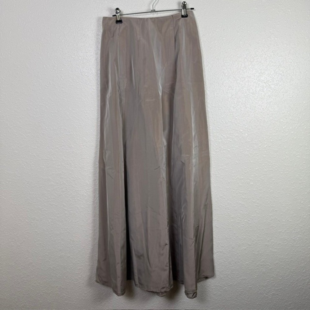 Vintage 90's Laundry by Shelli Segal Y2K Maxi Skirt Iridescent Taupe Size 2 - Picture 2 of 13